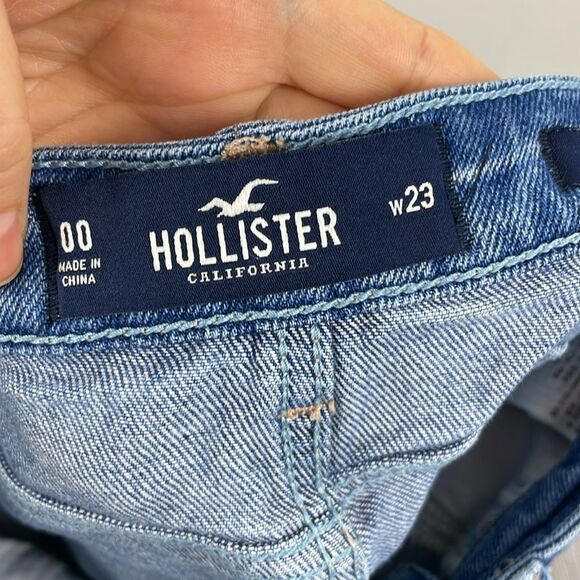 Y2K Hollister Denim Distressed Mini Skirt Jean size 00 - Picture 7 of 11